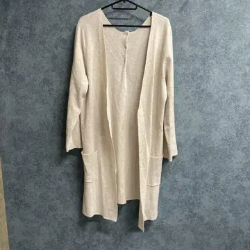 베이지 롱 가디건 포켓 부착 M 성인용