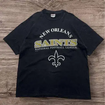 90s NFL 세인트 빈티지 T XL 블랙 블랙 싱글 6714