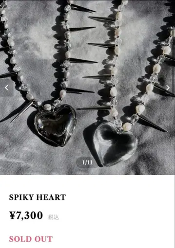 Cecilia SPIKY HEART 목걸이 BLACK 서브컬쳐 Y2K