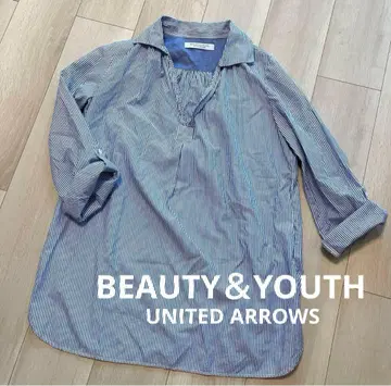 BEAUTY&YOUTH 스트라이프 셔츠 블라우스 블루