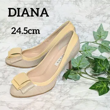 DIANA 다이애나 베이지 펌프스 리본 24.5cm