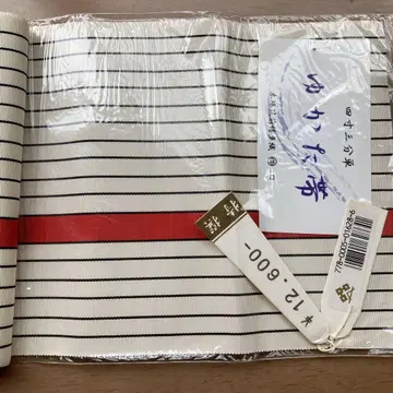반폭 오비 화이트 블랙 스트라이프 빨간색 포함