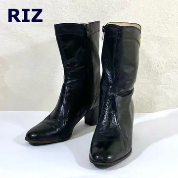 [천연 가죽] 리즈라피네 RIZRAFFINEE 가죽 하프 부츠 블랙 지퍼