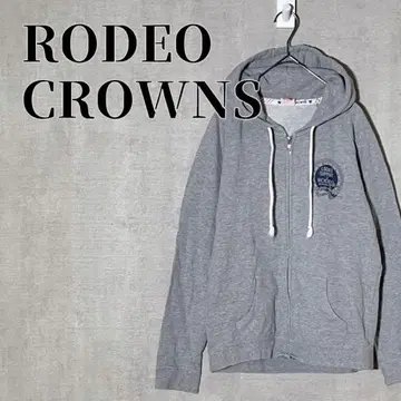 RODEO CROWNS 백 프린트 긴팔 후드티 집업 코튼 혼방
