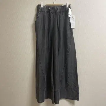 미사용 새상품 시니컬 텐셀 데님 와이드 팬츠 밴딩 그레이 02