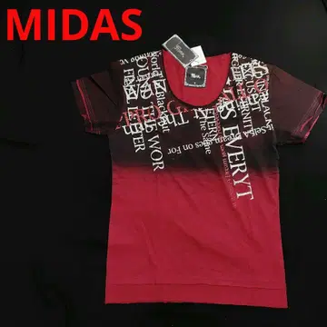 새상품 MIDAS 미다스 영문 패턴 그라데이션 반팔 티셔츠
