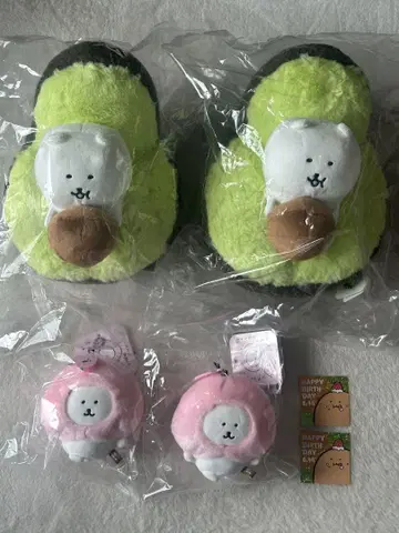 나가노 캐릭터즈 아보카도 봉제 인형 x2, 복숭아와 춤추는 마스코트 x2