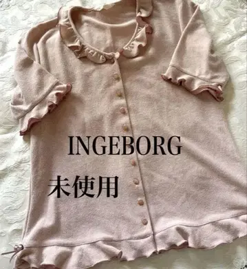 L 사이즈 미사용 잉게보그 로고 버튼 여름용 반팔 가디건