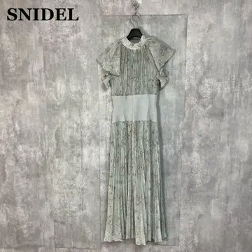 SNIDEL 허리 리브 프린트 원피스 0