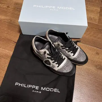 PHILIPPE MODEL 스니커즈 반짝이 그레이/블랙 38