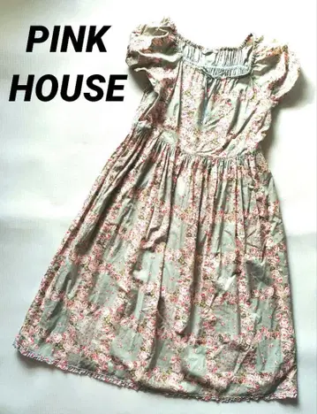 새상품급! PINK HOUSE 핑크하우스 장미 로즈 원피스 퍼프 슬리브