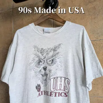 90년대 USA제 UHIS ATHLETICS 애니멀 티셔츠 M