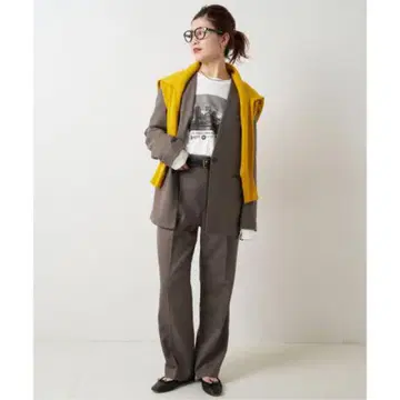 스픽 앤 스팬 더블 크로스 칼라 자켓 팬츠 세트 브라운