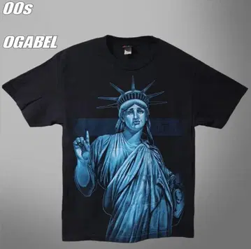 00s OG ABEL 자유의 여신 아트 티셔츠 멕시코제 블랙 사이즈 L