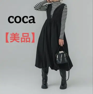 [완판템] coca 벌룬 오버롤 스커트 블랙 M 사이즈
