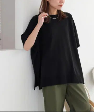 저널 스탠다드 냉감 워셔블 쿨 판초 풀오버 블랙