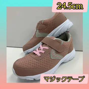 24.5cm 새상품 여성용 경량 벨크로 테이프 컬러 스니커즈 핑크