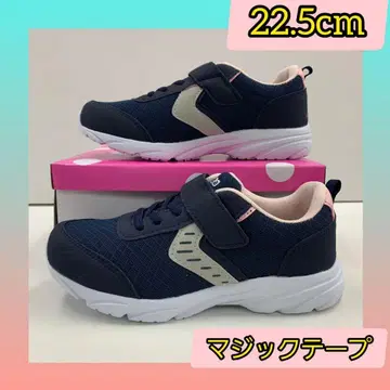 22.5cm 새상품 여성용 경량 벨크로 테이프 컬러 스니커즈 네이비
