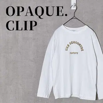 OPAQUE.CLIP 로고 프린트 롱 티셔츠 칼리지풍 면 월드