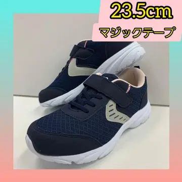 23.5cm 새상품 여성용 경량 벨크로 테이프 컬러 스니커즈 네이비