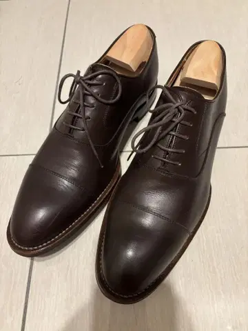 리걸 내부 깃털 스트레이트 팁 신발 브라운 27cm