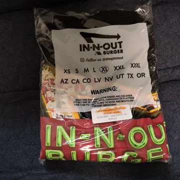 IN-N-OUT BURGER 75주년 기념 티셔츠 긴팔 XL 사이즈 블랙