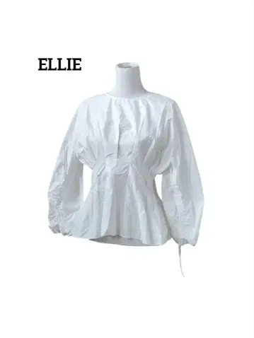 ELLIE 셔링 볼륨 소매 허리 턱 페플럼 블라우스 셔츠