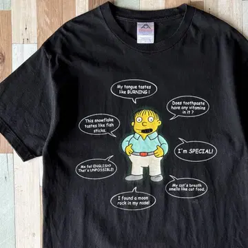 00s The Simpsons 빈티지 재미있는 프린트 티셔츠 L
