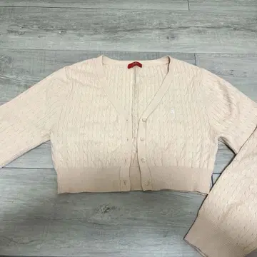 POLO 핑크 긴팔 가디건