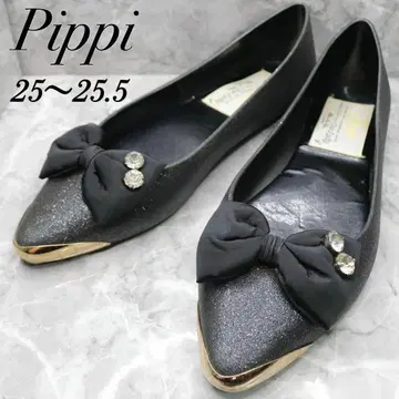 [새상품급] Pippi 레인 슈즈 플랫 슈즈 블랙 25 25.5
