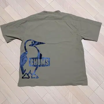 새상품급 CHUMS 참스 나일론 티셔츠 부비 카키 베이지 L