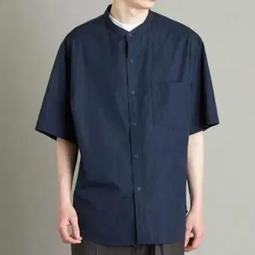 Steven Alan Thomas Mason 밴드 카라 셔츠 반팔