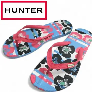 HUNTER 헌터 플라워 프린트 비치 샌들 여성용 25cm
