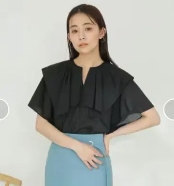 nano universe 레오파인 참 포함 프릴 블라우스
