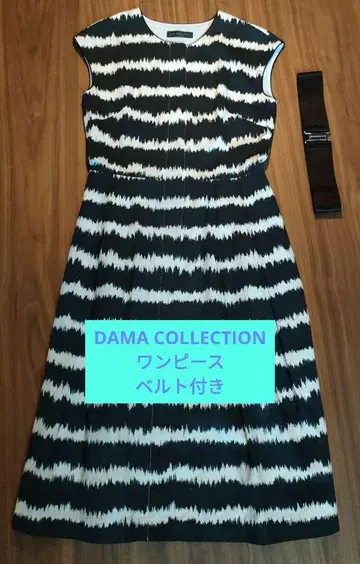 DAMA COLLECTION 슬리브리스 원피스 밴딩 벨트 포함