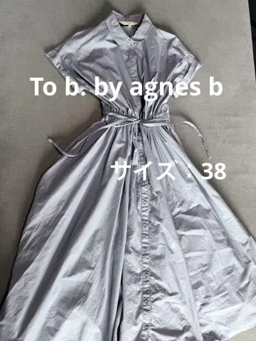 To b. by agnes b. 라이트 블루 반팔 셔츠 원피스