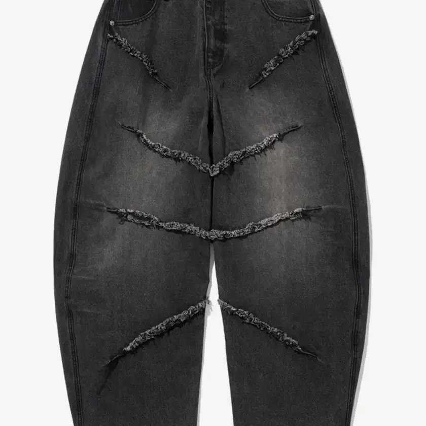 ☆NOT4NERD☆ Curved Semi Wide Denim Pants Black J1PT003EBK PANTS - NOT4NERD