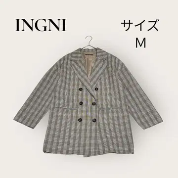 [INGNI] 잉그 (M) 체크 무늬 테일러드 자켓 오버 사이즈