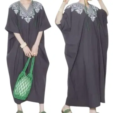 manana 마냐나 스엘테 롱 원피스 맥시 길이 자수 인도산