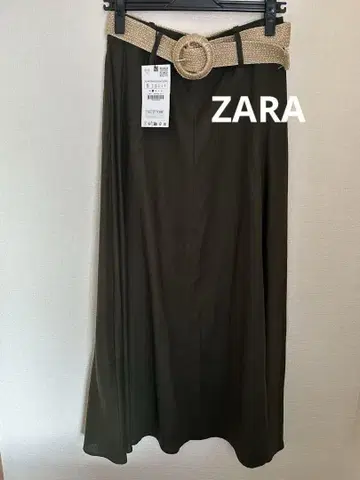 ZARA 올리브 플레어 스커트 S 사이즈 벨트 포함