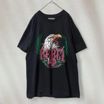 티셔츠 반팔 블랙 XL 애니멀 프린트 블랙 구제 의류