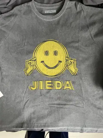 JIEDA 스마일리 페이스 오버 사이즈 티셔츠