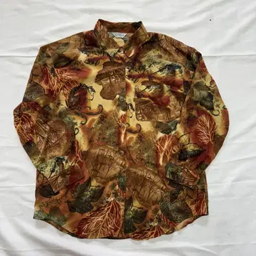 ETOFFER 셔츠 올 패턴 브라운 90s