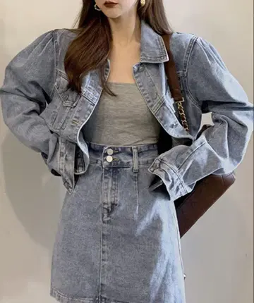데님 자켓 & 스커트 셋업