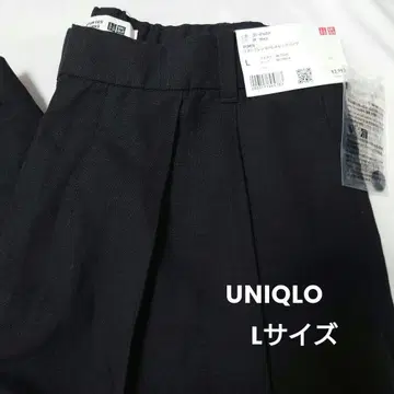 유니클로 린넨 블렌드 배럴 레그 팬츠 여성용 L