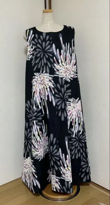 유카타 리메이크 롱 플레어 원피스 기장 약 119cm 루즈한 사이즈 L~