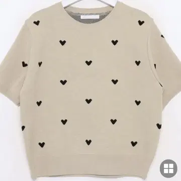 미니 하트 반팔 니트