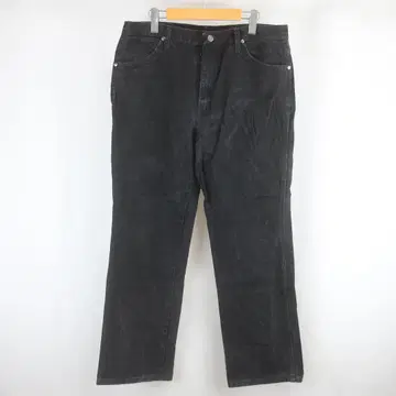 Wrangler 933SEWK 로고 페이드 블랙 데님 팬츠 36