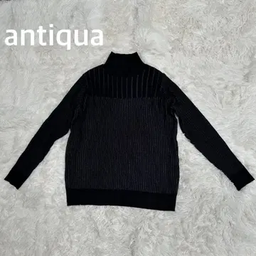 antiqua 안티카 리브 니트 니트 상의 긴팔 배색 스웨터