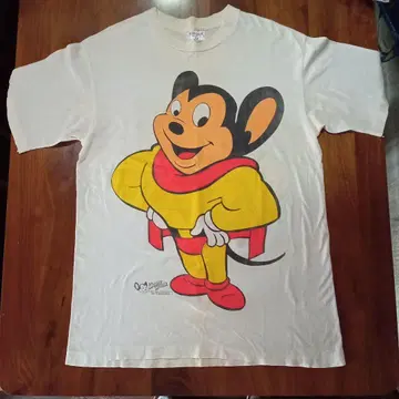 Mighty Mouse 캐릭터 티셔츠 L 사이즈 90년대 빈티지